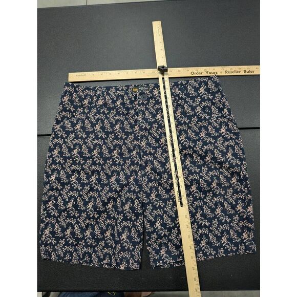 Lee Chino Shorts Med Regular Fit Blue Mid-Rise Ditzy Floral Women's Size 16 - Picture 6 of 6